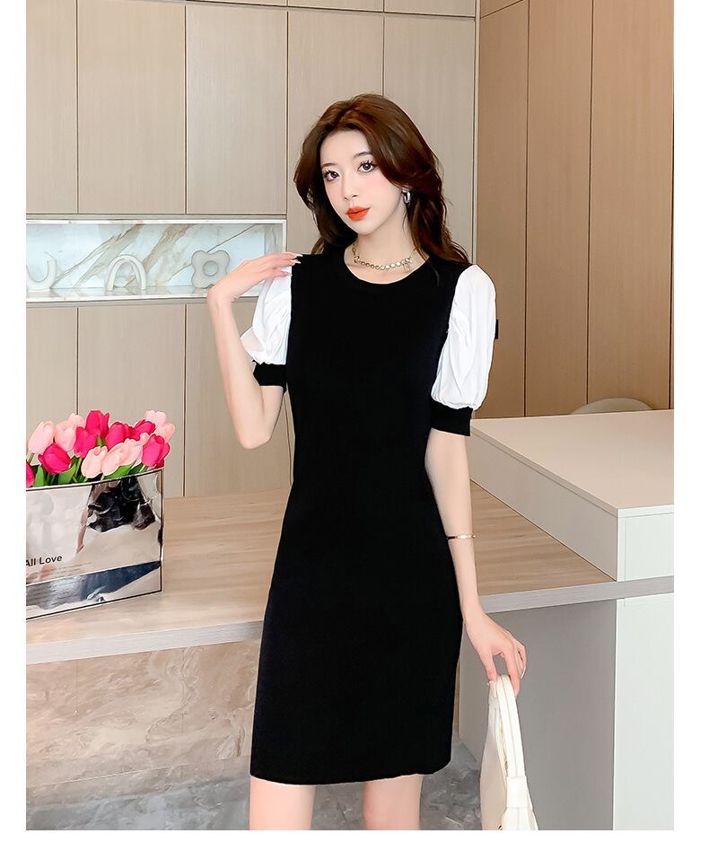 【dress】ラウンドネック切り替えワンピースF7284