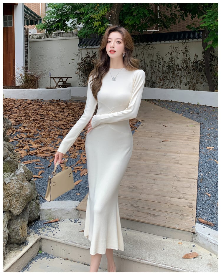 【dress】マーメイドニットワンピース　M25367