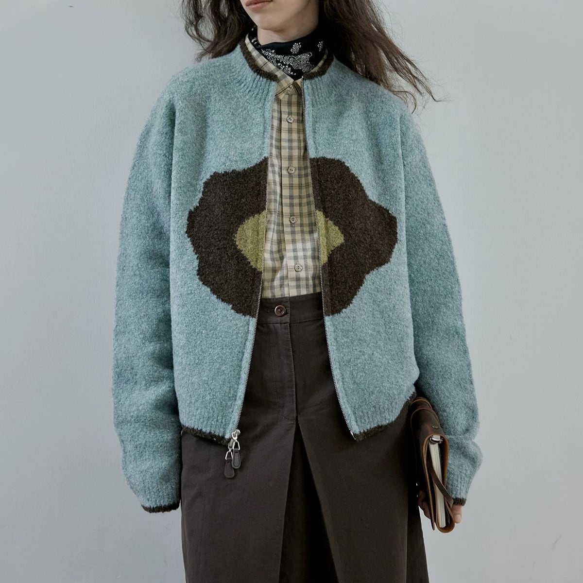 【outer】ファスナーニットカーデ　M28612