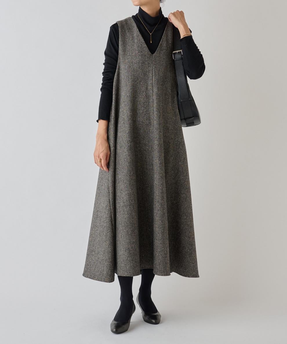 【dress】Vネックベストワンピース　M28039