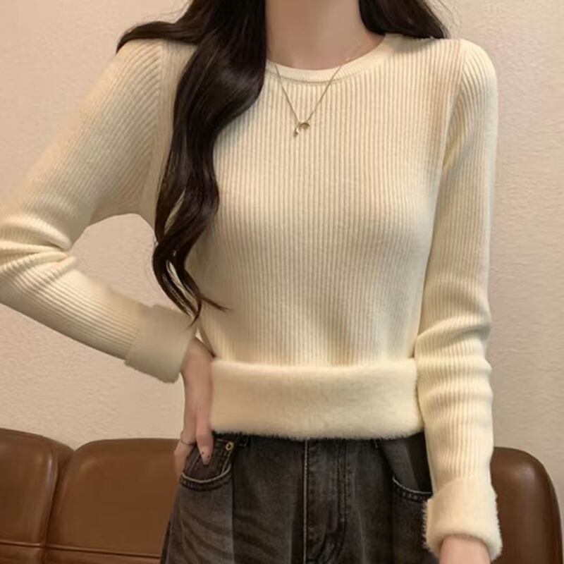 【tops】裏起毛ニットトップス Q7783