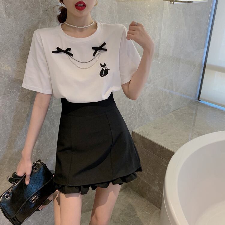 【bottoms】夏INS風Aライン合わせやすいボディラインショート丈スカートF0269