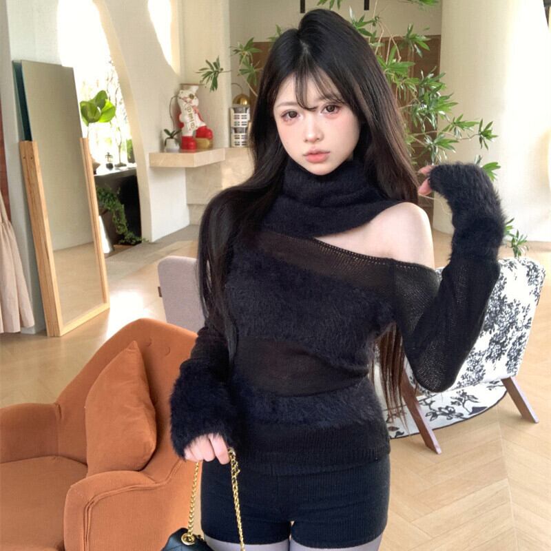 【tops】オフショルダーニットトップス　M28896