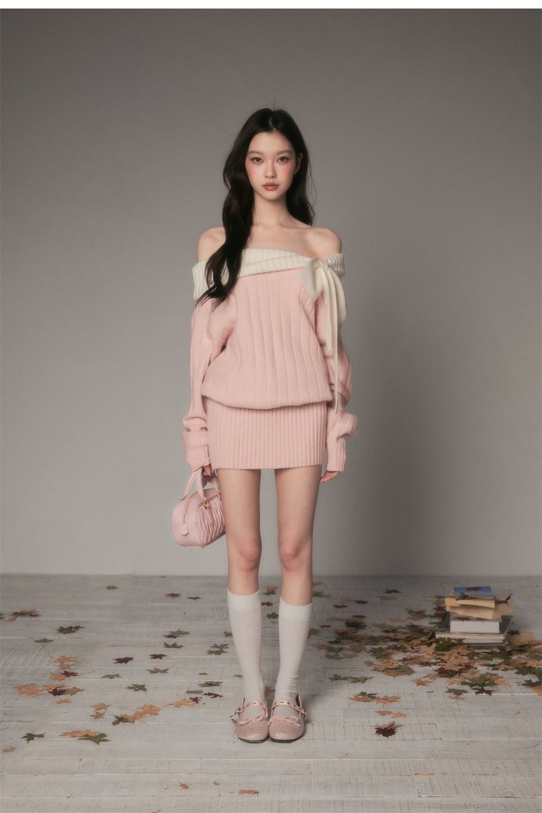 【dress】オフショルリボンミニワンピース　N3482