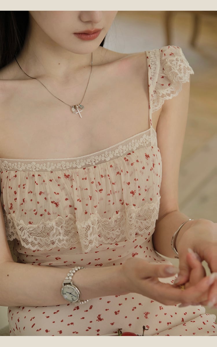 【dress】レースフリルキャミワンピース　M31661