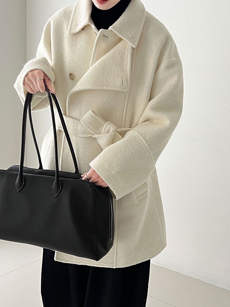 【outer】厚手防寒ウールコート Q7089
