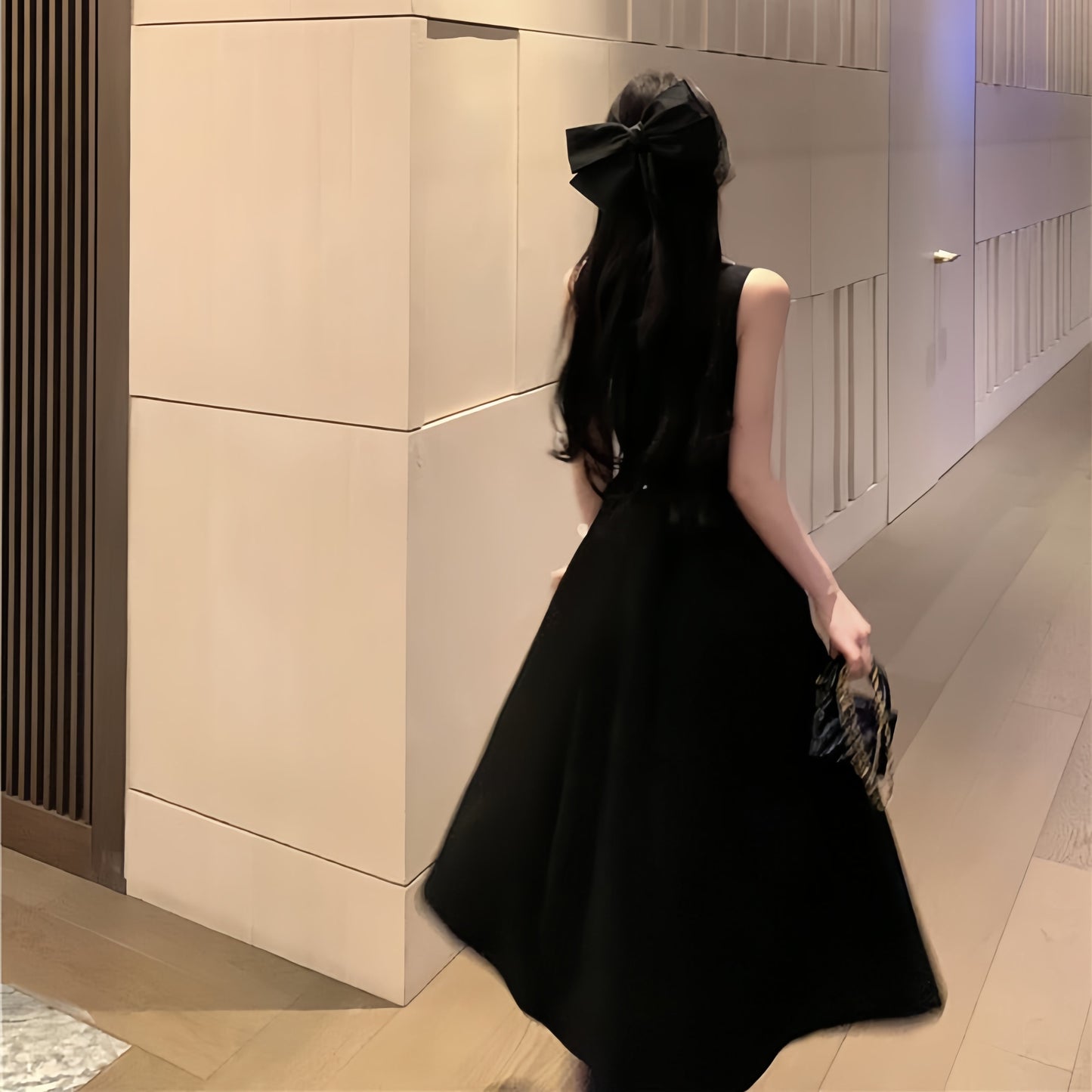 【dress】ノースリーブレースドッキングワンピース　M31116
