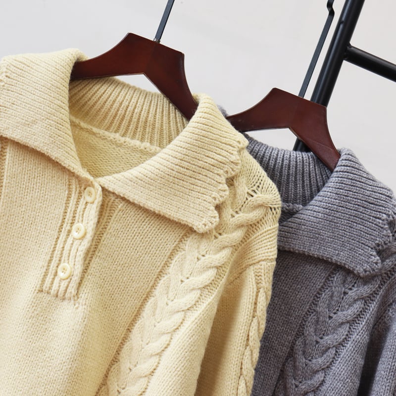 【tops】4色展開ニットトップス Q7086