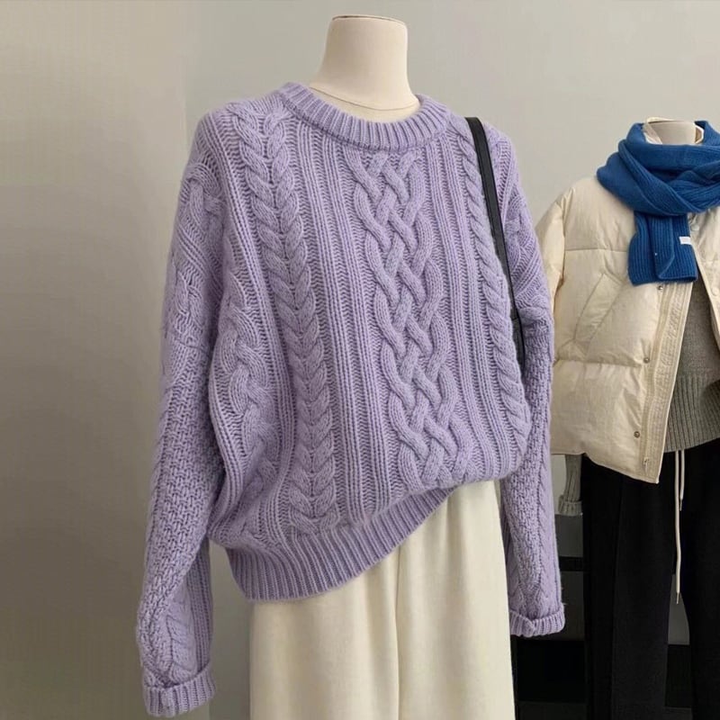 【tops】厚手ニットトップス Q7126