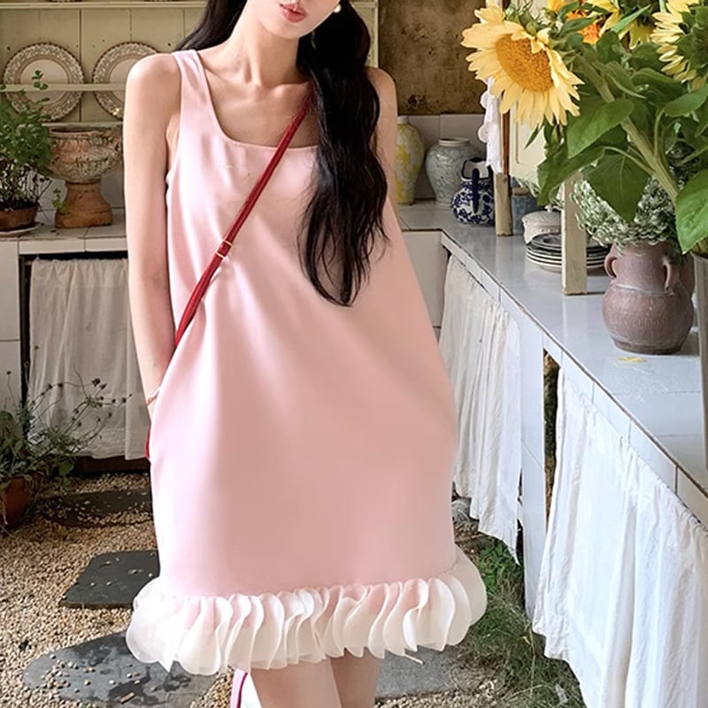 【dress】ベスト切り替えワンピース　M24185