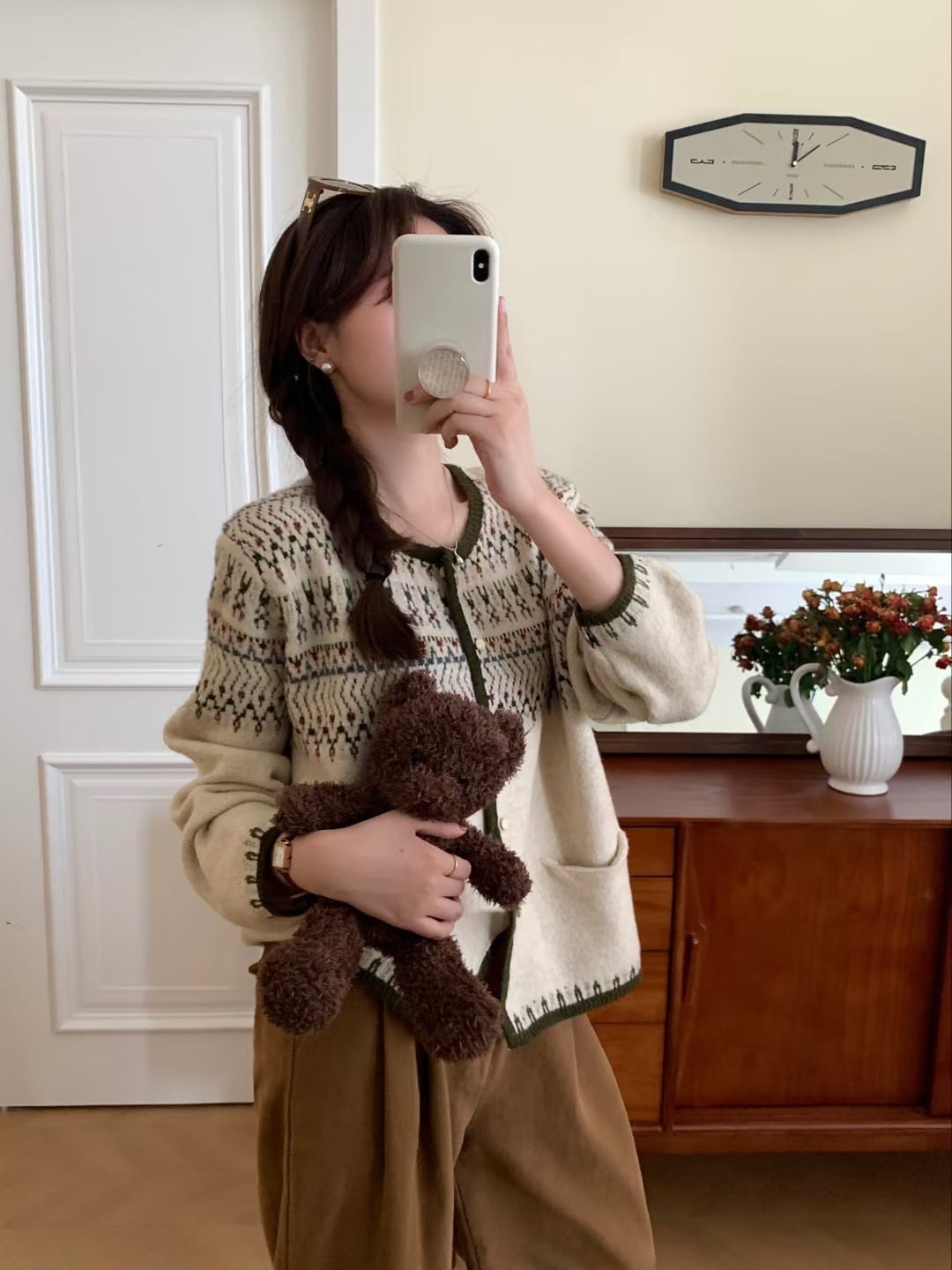 【outer】ジャカードニットカーデ　M27104