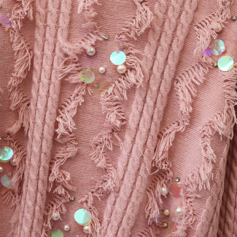 【tops】スパンコールニットセーター　M26343