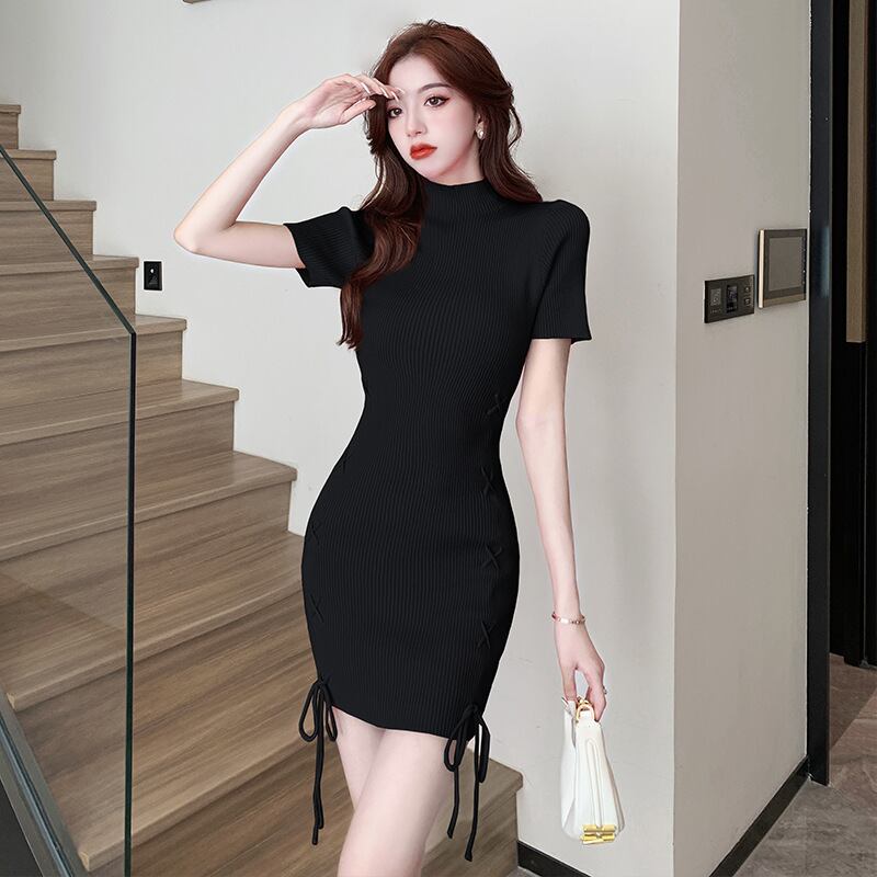 【dress】アームカバー付きニットワンピース　M18702