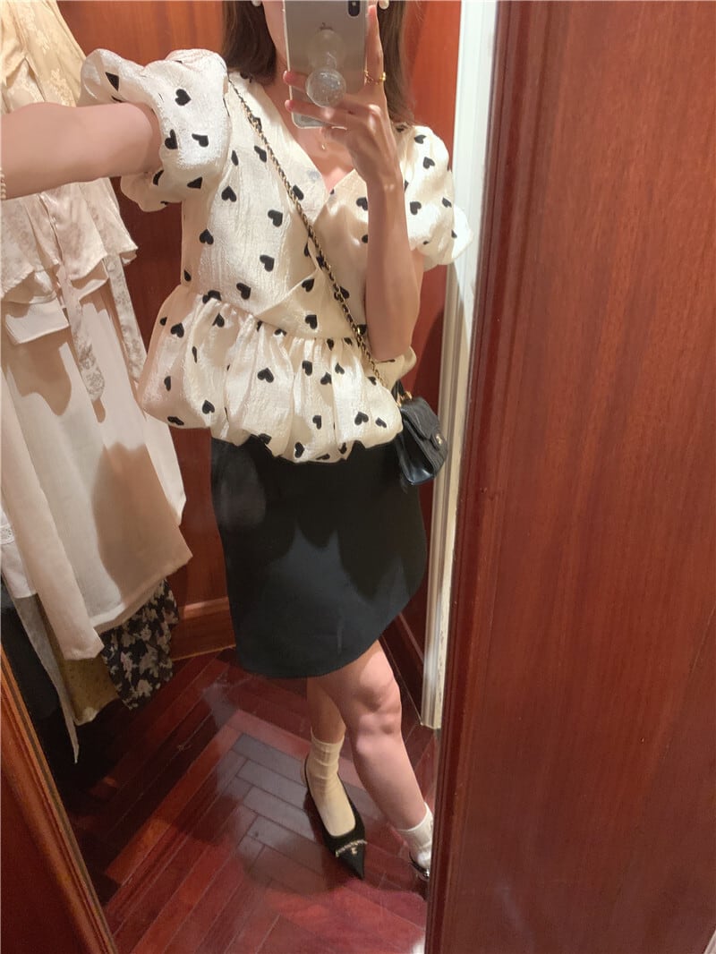 【tops】ハート柄トップス　M25215