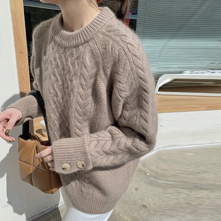 【tops】クルーネックニットセーター　M19168