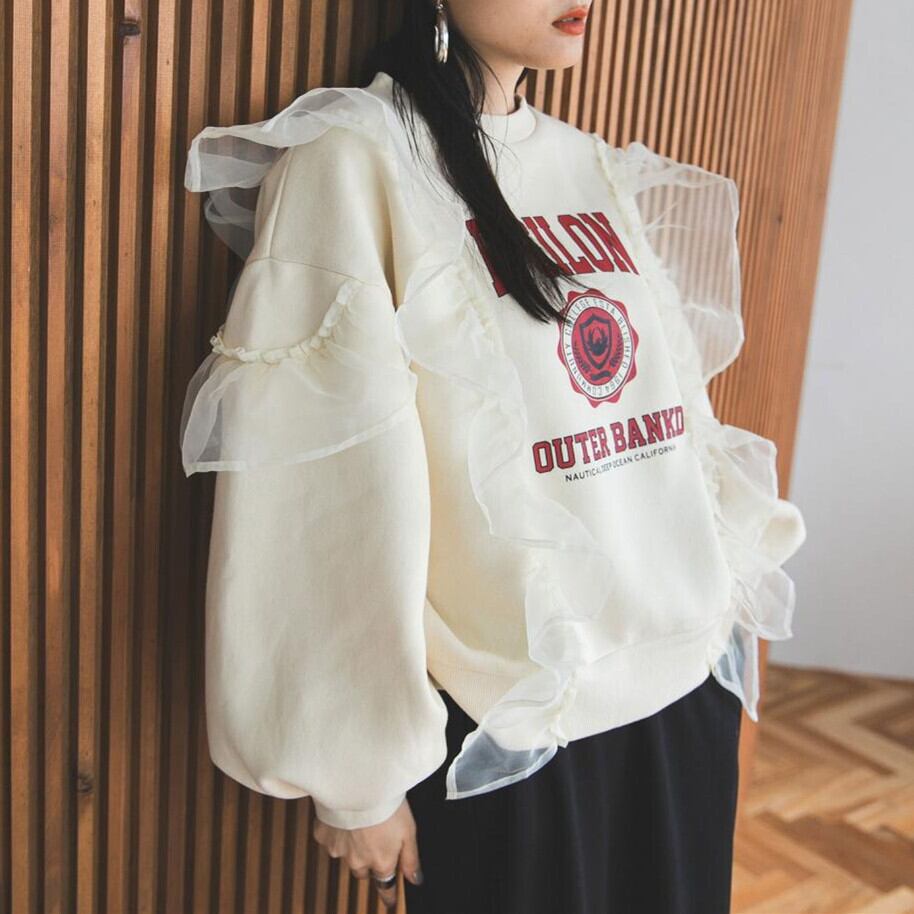【tops】チュールコンビプルオーバー　M28373