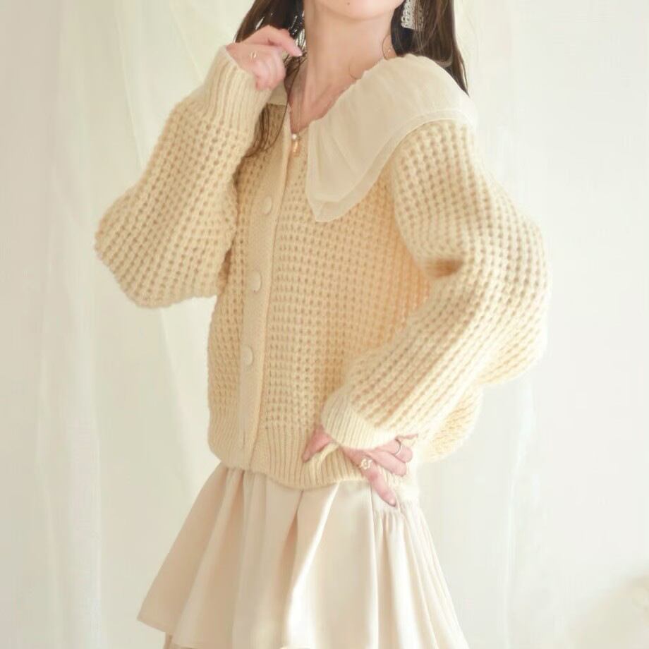 【outer】ドールカラーニットカーデ　M27079