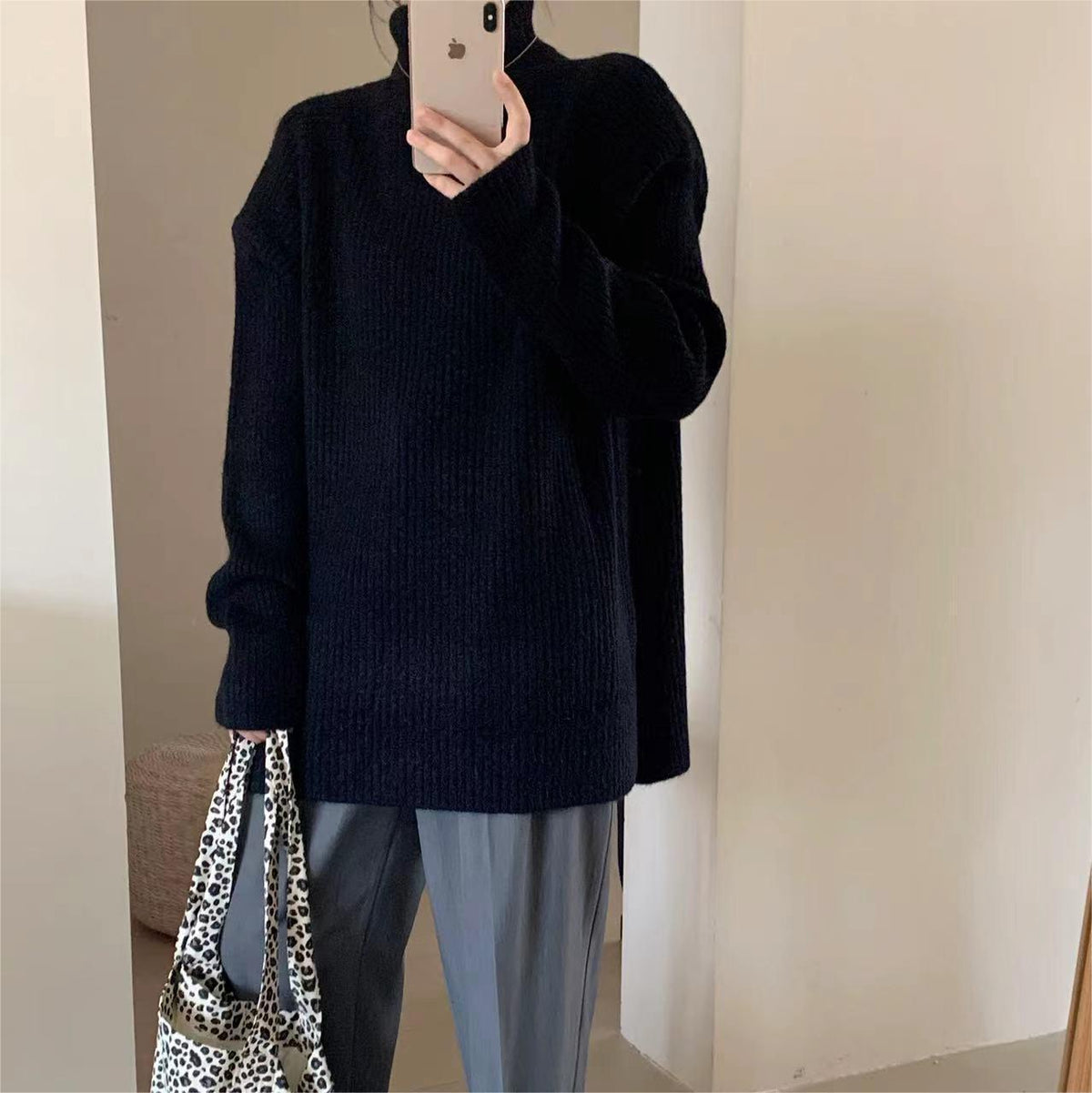 【tops】ハイネックニットセーター　M27237