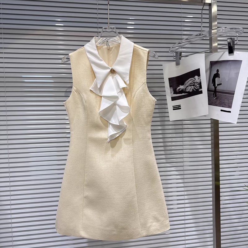 【dress】3色展開ベストワンピース Q7890