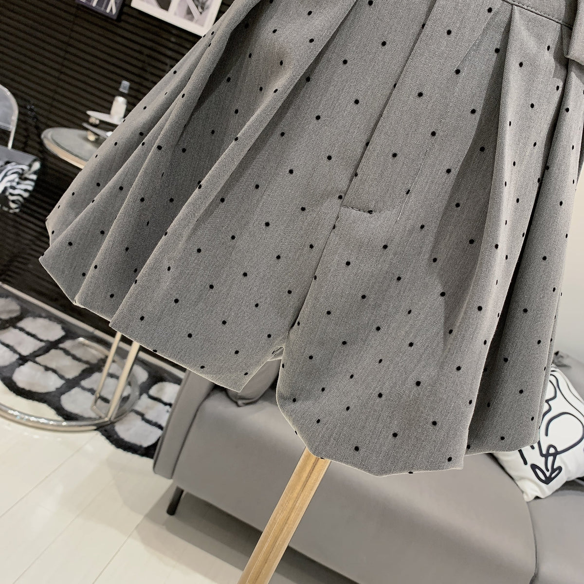 【set】ドット柄トップス×ショートパンツセット　M24780