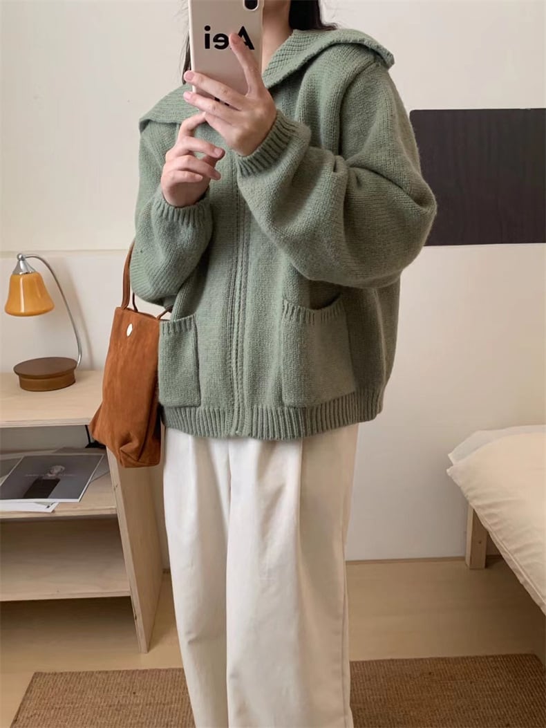 【outer】ファスナーニットカーデ　M25806