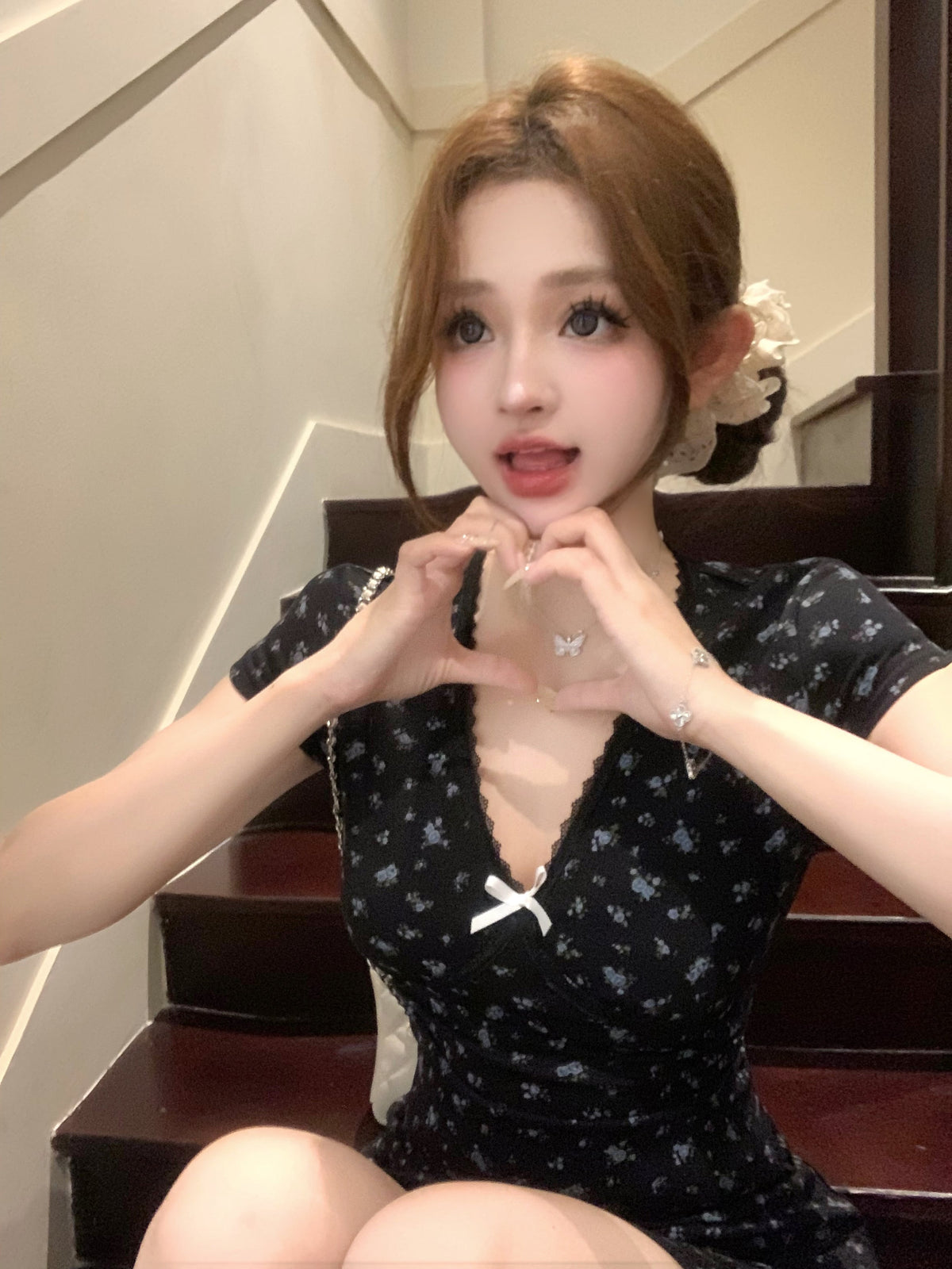 【dress】花柄ワンピース　M24082