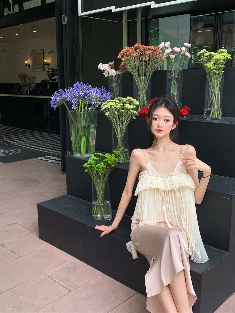 【tops】シフォンギャザーキャミソールG20098