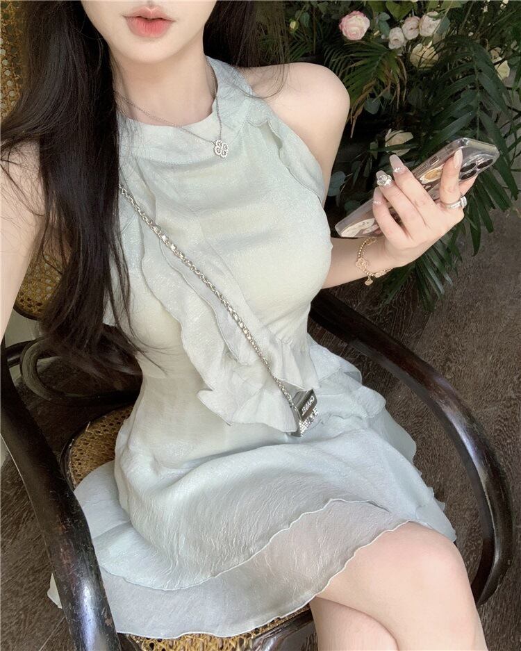 【dress】ホルターネックフリルワンピース G20449