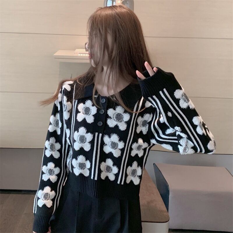 【tops】ジャカードニットセーター　M19032