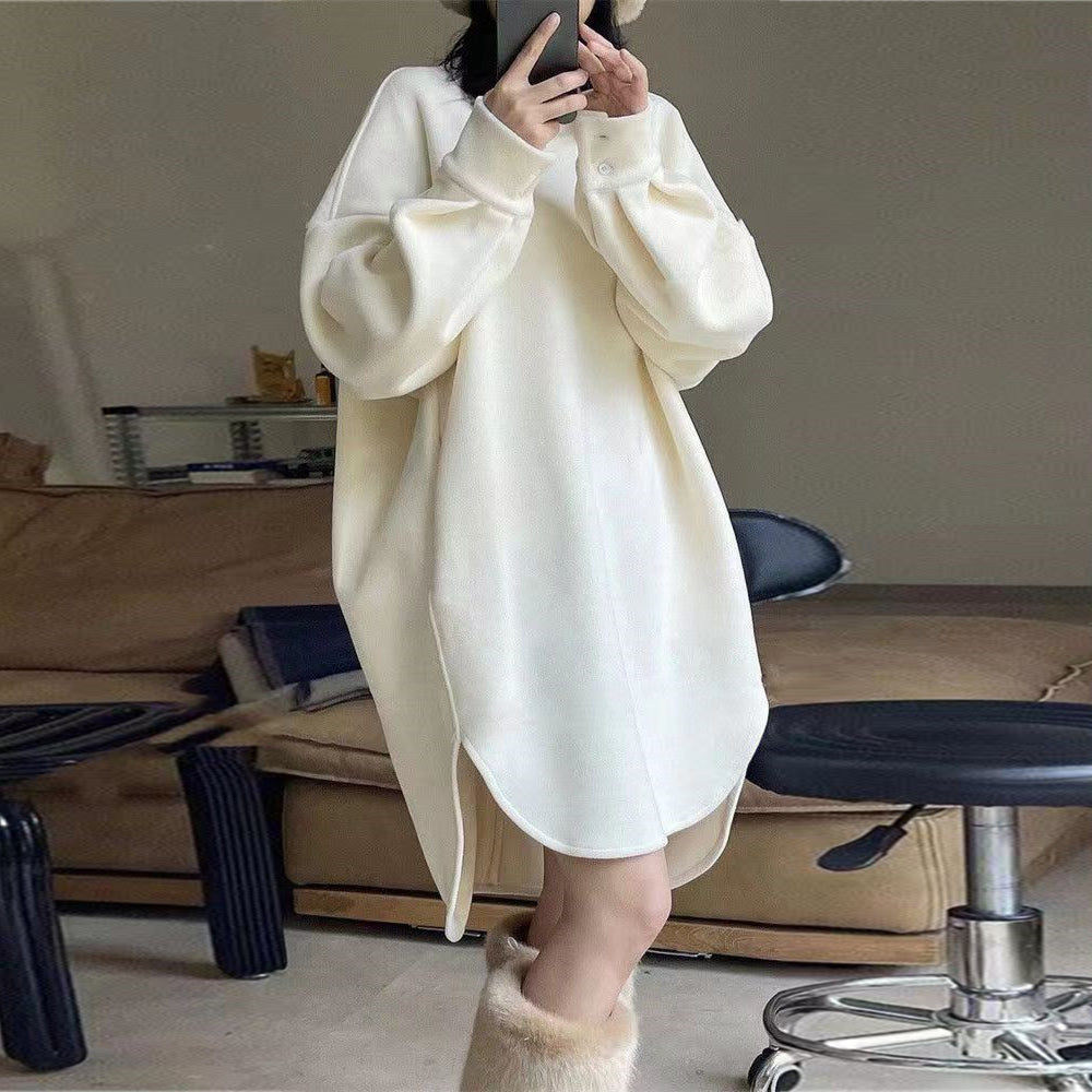 【dress】秋冬厚手パーカーワンピースG24077