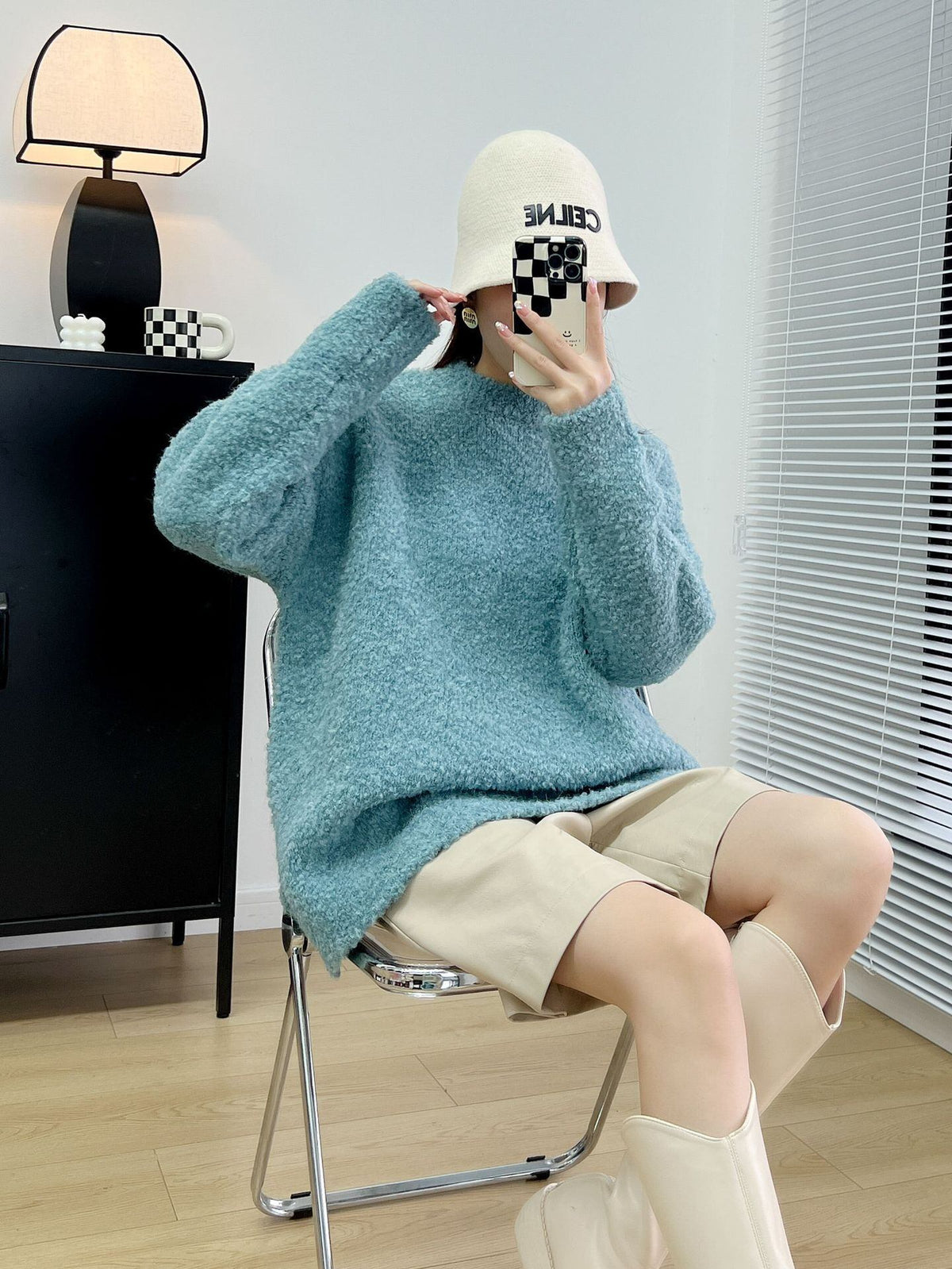 【tops】クルーネックニットセーター　M19090