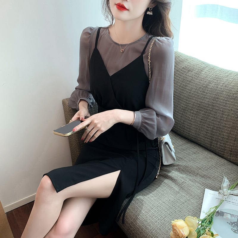 【dress】切り替えワンピース　M25726
