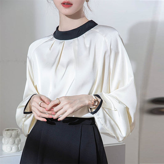 【tops】スタンドネックリボンブラウスG20316