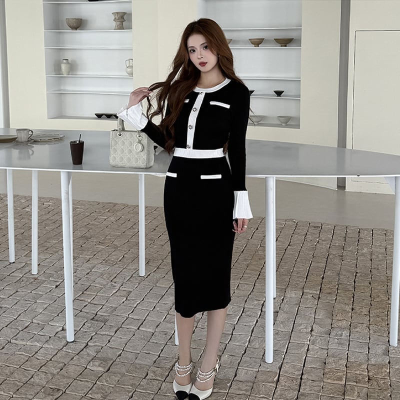 【dress】ニットワンピース Q6929