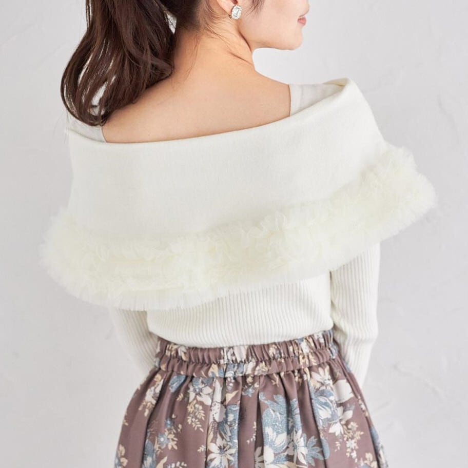 【tops】ギャザーフリルニットトップス　M28150