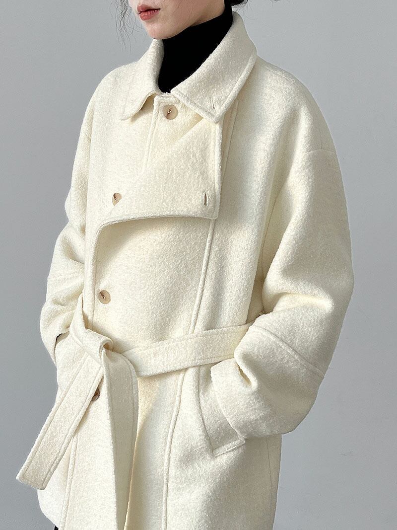 【outer】厚手防寒ウールコート Q7089
