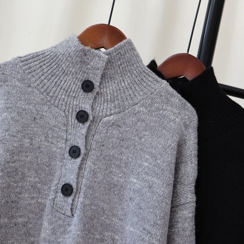 【tops】ボタンデザインニットセーター　M27817