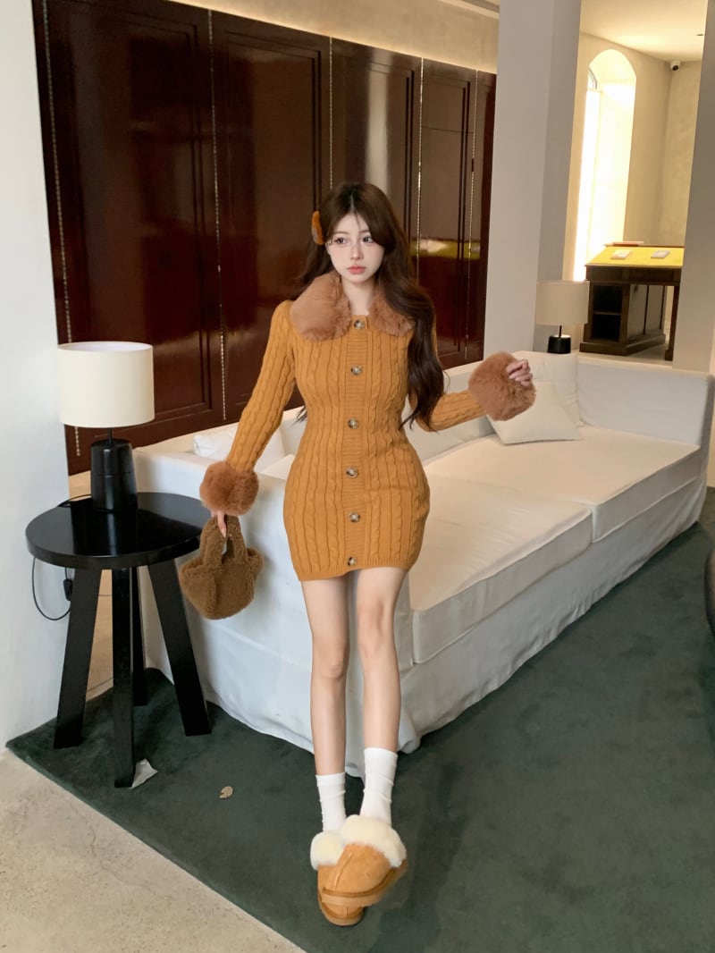 【dress】ファーニットワンピース　M27811