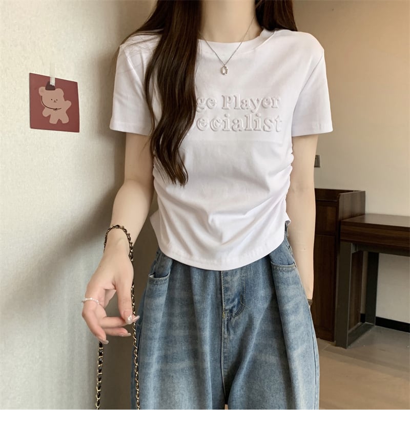 【tops】3色イレギュラー半袖ＴシャツF7290