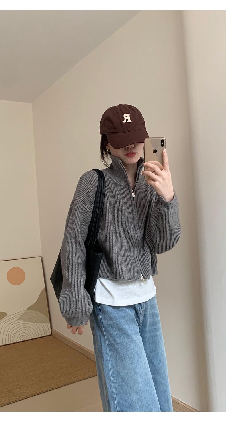 【outer】ファスナーニットカーデ　M28916