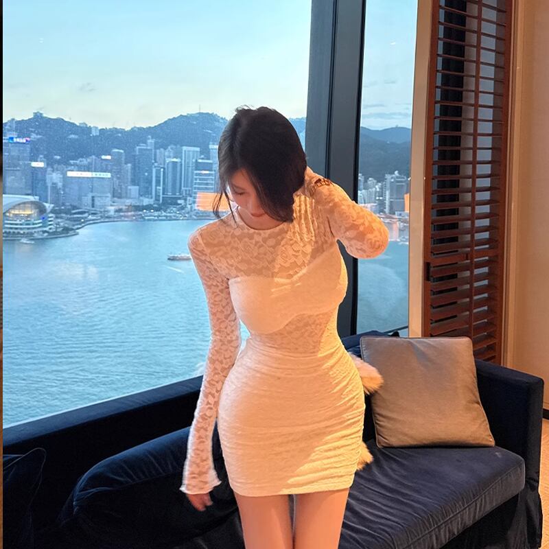 【dress】レースタイトワンピース Q7624