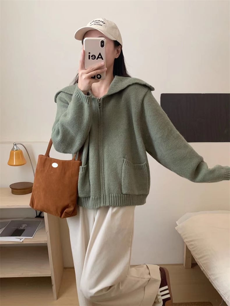 【outer】ファスナーニットカーデ　M25806