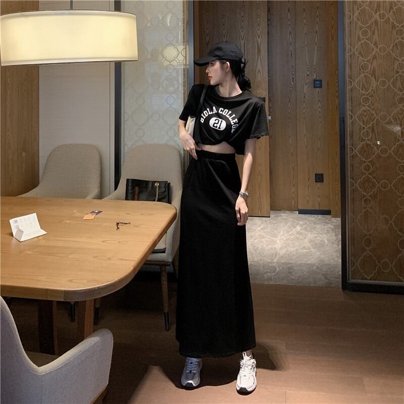 【set】プリントTシャツ+スカート２点セットG21289