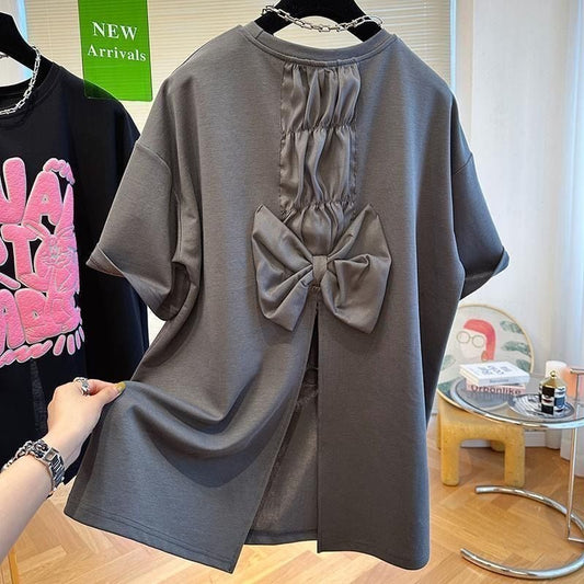 【tops】バックリボンスリットTシャツG21298