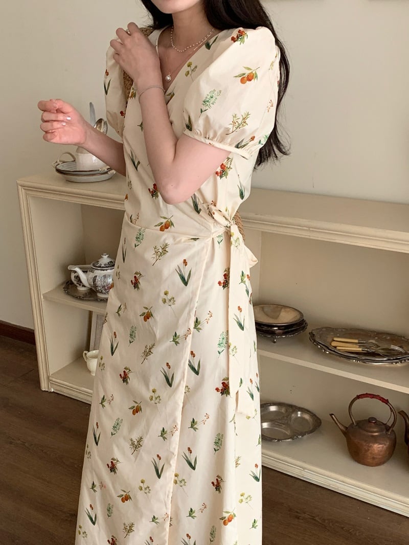 【dress】花柄ワンピース　M25191