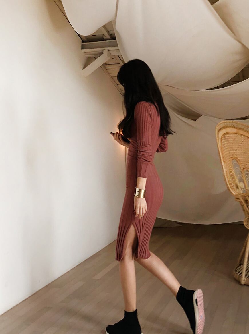 【dress】スリットワンピース　M19052