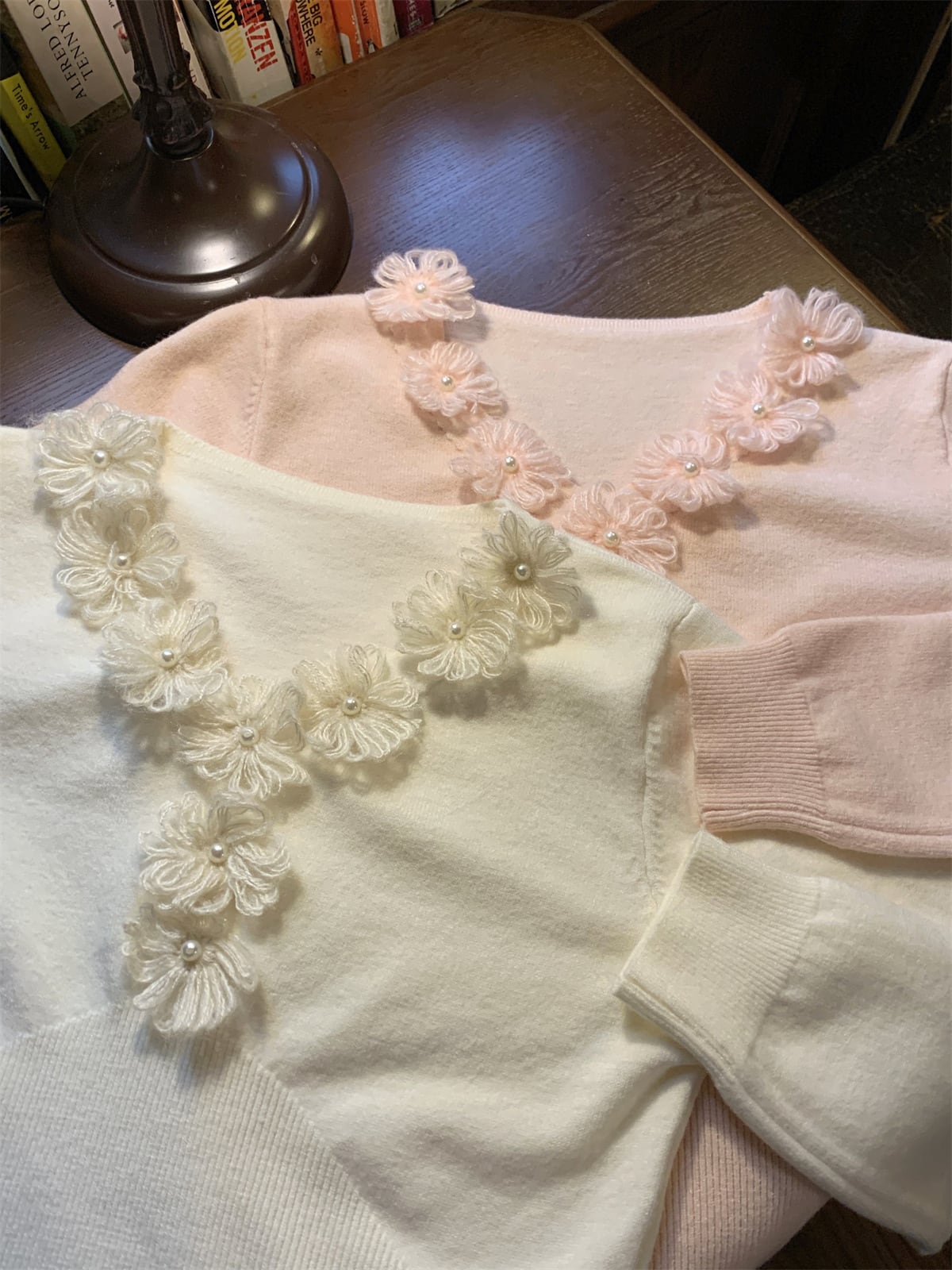 【tops】立体フラワーニットトップス　M28671