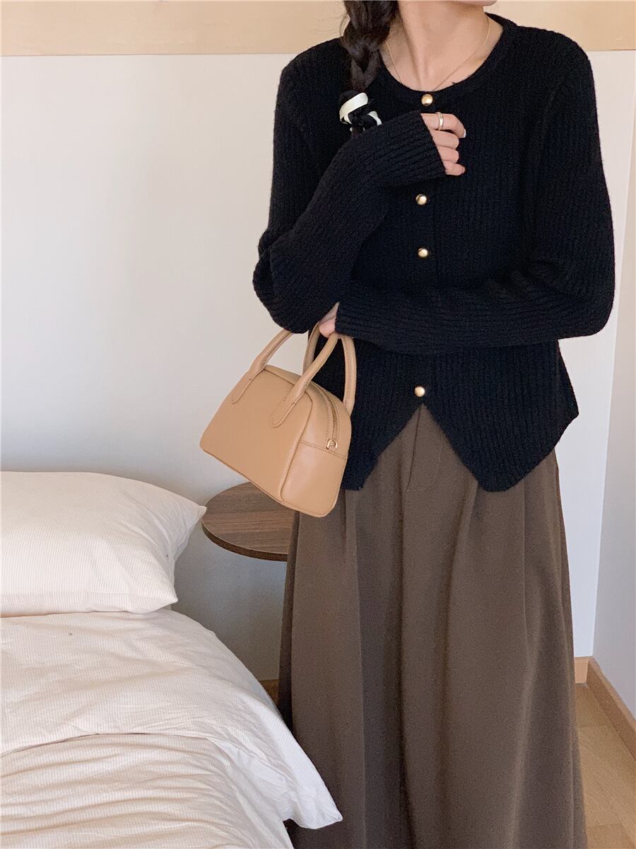 【outer】クルーネックニットカーデ　M18884