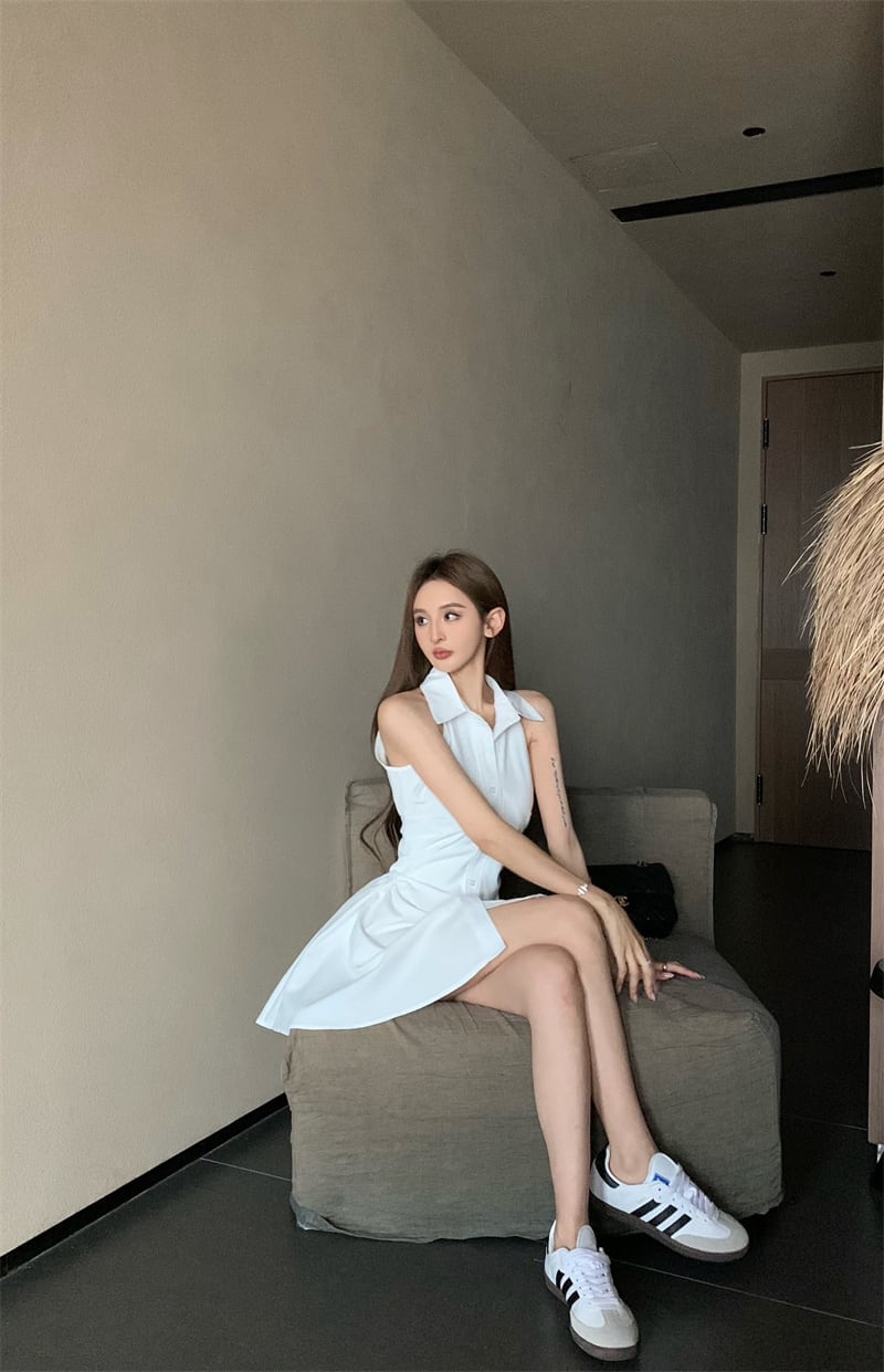 【dress】ノースリーブシャツワンピース　M24539