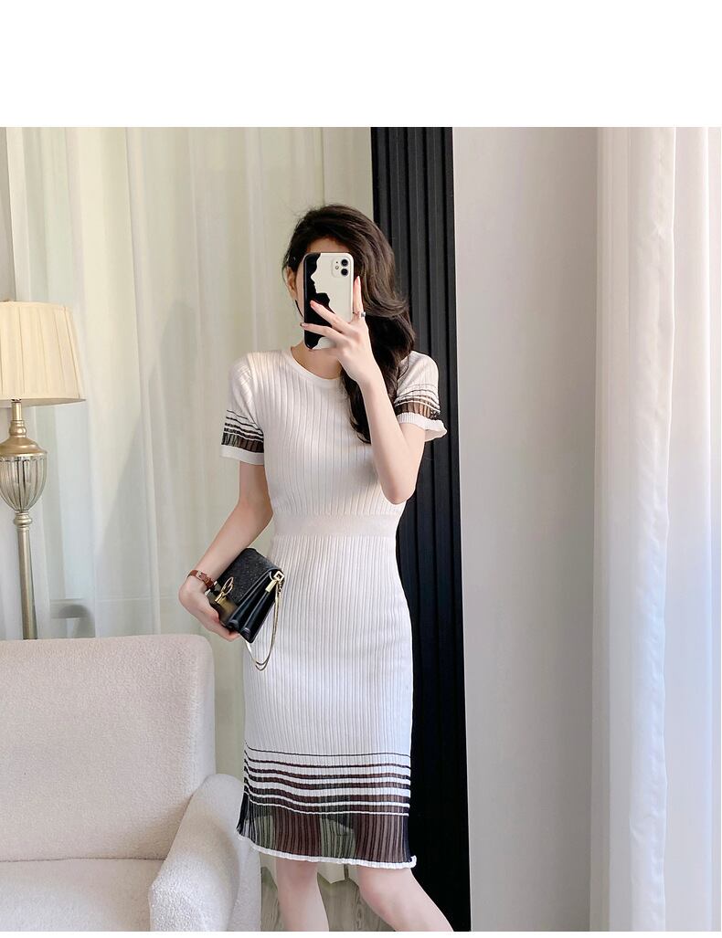 【dress】ラウンドネックニットワンピース G21131